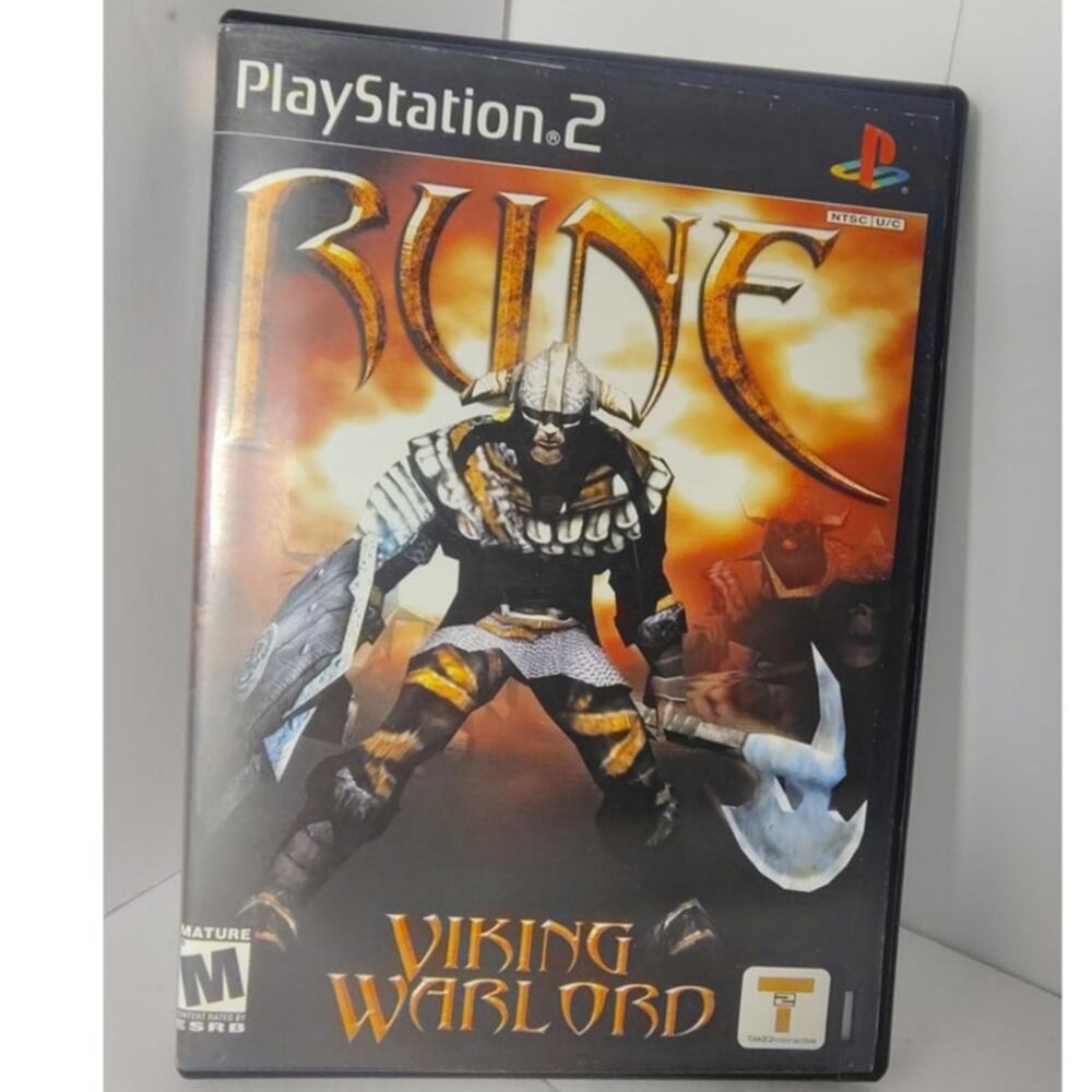 Sony Rune Viking Warlord Playstation 2 Video Game PS2 Blue Back Collectable